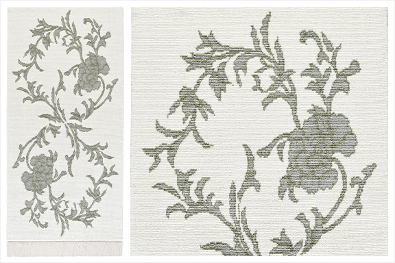 井上萬二氏デザイン 白磁 牡丹